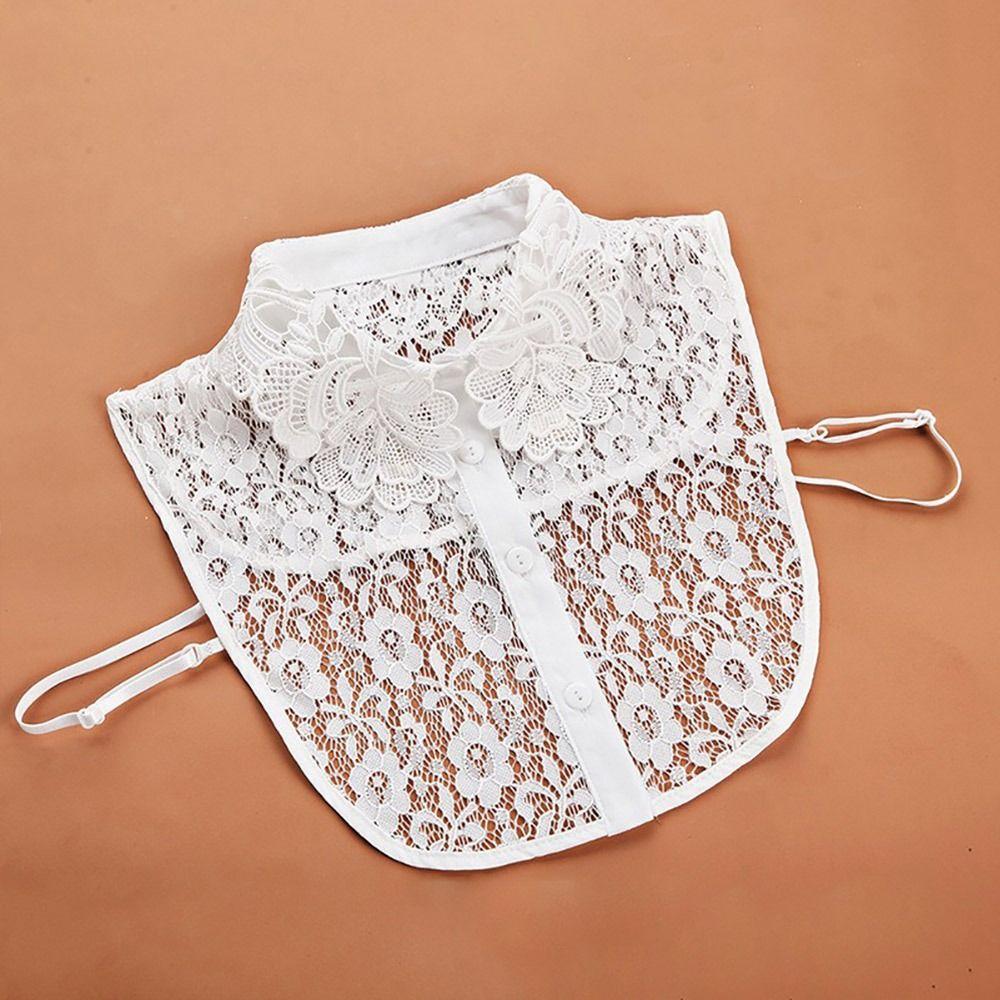 Съемный Кружевной Воротник-Обманка Новый Модный Лацкан Половина Рубашки Женский Девочки