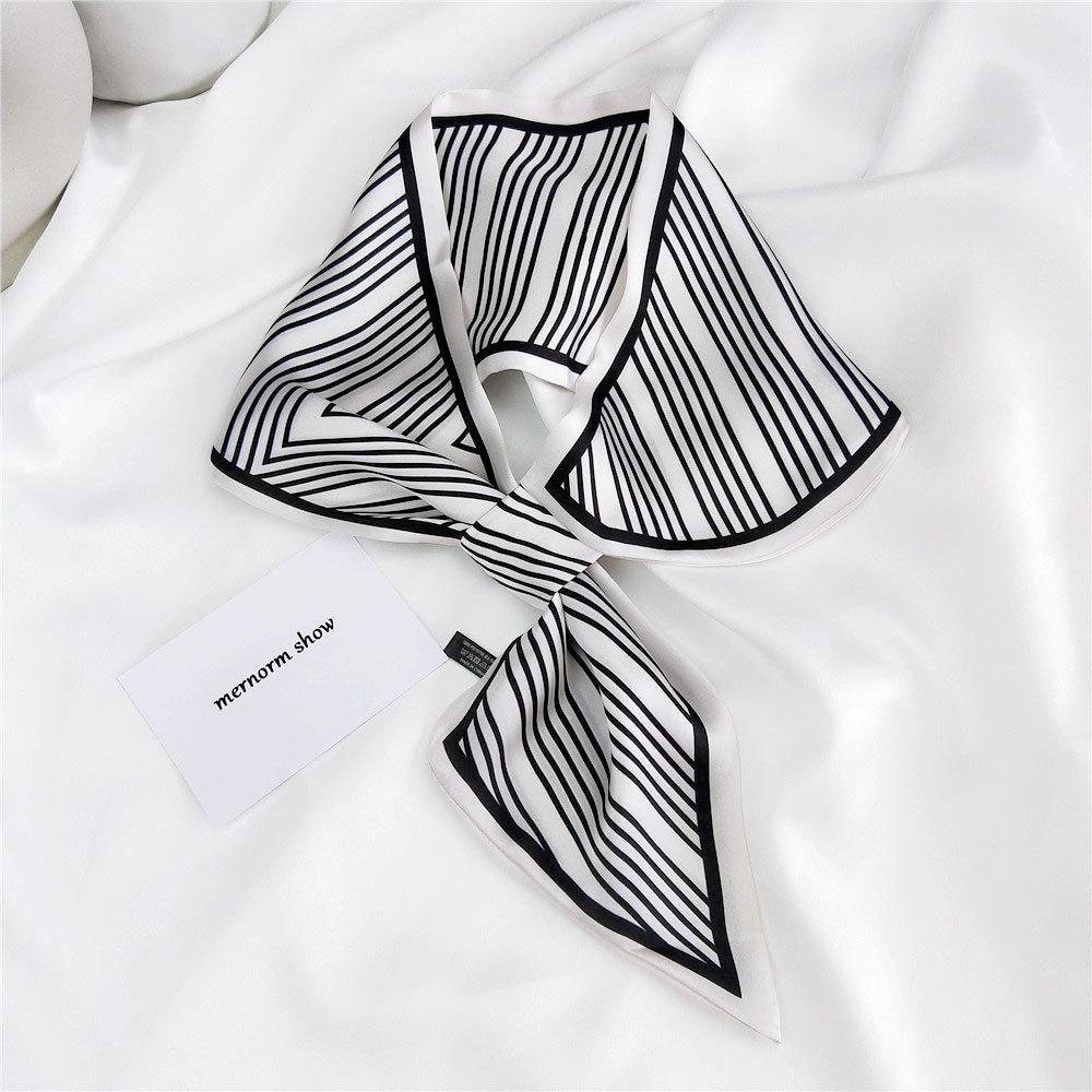Новые шарфы Шелковые шарфы Женские весенние и осенние длинные декоративные профессиональные шарфы Летние тонкие стили в сочетании с рубашками Стильные