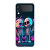 Love Skeleton Skull Phone Cover For Samsung Galaxy Z Flip 6 5 4 Case Transparent For Samsung Z Flip 3 Hard PC Foldable Shell Bag