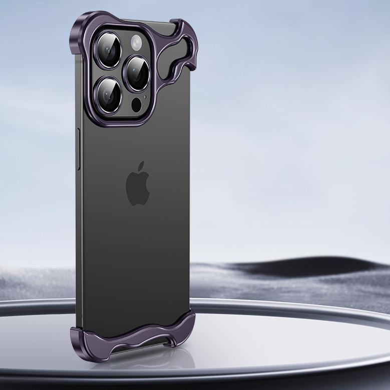 New Aluminium Alloy Special-Shaped Corner Lens Protector Phone Case Cover for iPhone 12 13 14 15 16 17 Pro Max Plus 17 Air