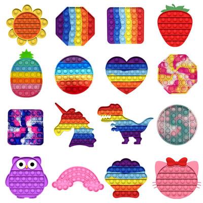 Новый Push Bubble Fidget антистрессовые игрушки для взрослых и детей Единорог динозавр Pop Fidget Сенсорная игрушка Аутизм Особые потребности средство для снятия стресса