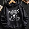Boys' Black & White Autumn/Winter Hoodie – Soft, Suede-like Feel,Stylish & Casual, Sporty Print, Suitable for Outdoor Activities