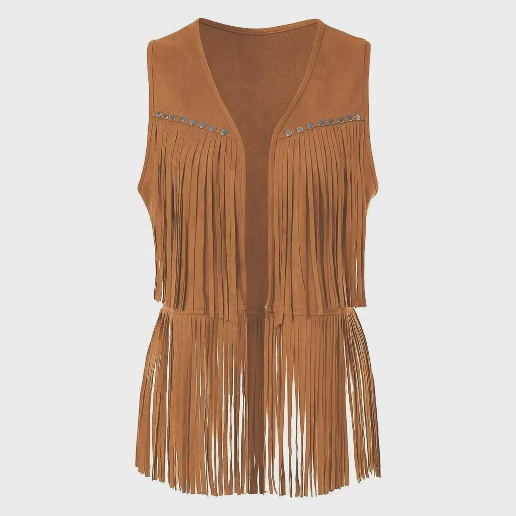 Women’s Summer Suede Tassel Cardigan Vest