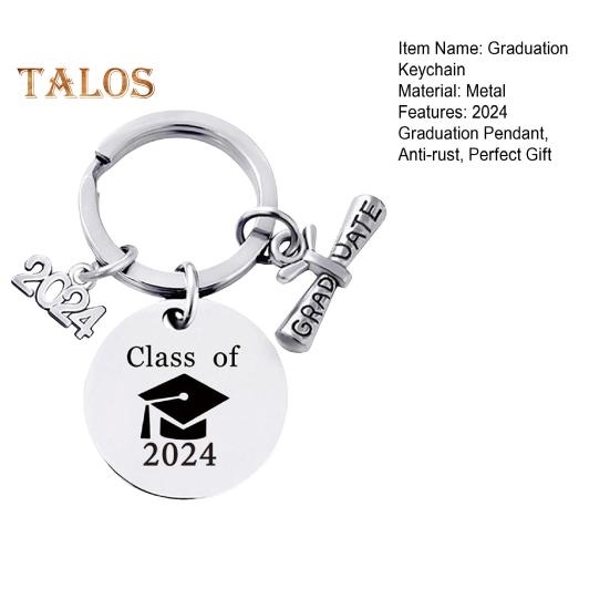 2024 Выпускной Брелок Вдохновляющий Выпускник Средней Школы Колледжа Нержавеющая Сталь Выгравирована Любовь Мама Выпускной Сезон Брелок Подвеска