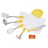 Kai Brand KAI Children's Knife Intermediate Serrated Blade Cutting Board Ladle Turner Whisk Masher Scrapper Cooking Utensil 7 Piece Set Dishwasher Saf