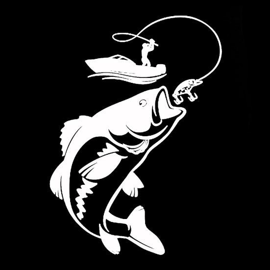 Забавная рыбалка Рыбак Рыба Лодка Автомобиль Светоотражающие наклейки Декор