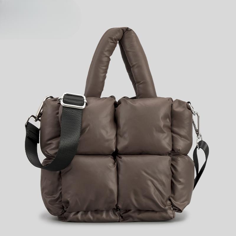 Сумка через плечо из хлопка с перьями, простая мягкая сумка через плечо, квадратная сумка через плечо с наполнителем, женская сумка