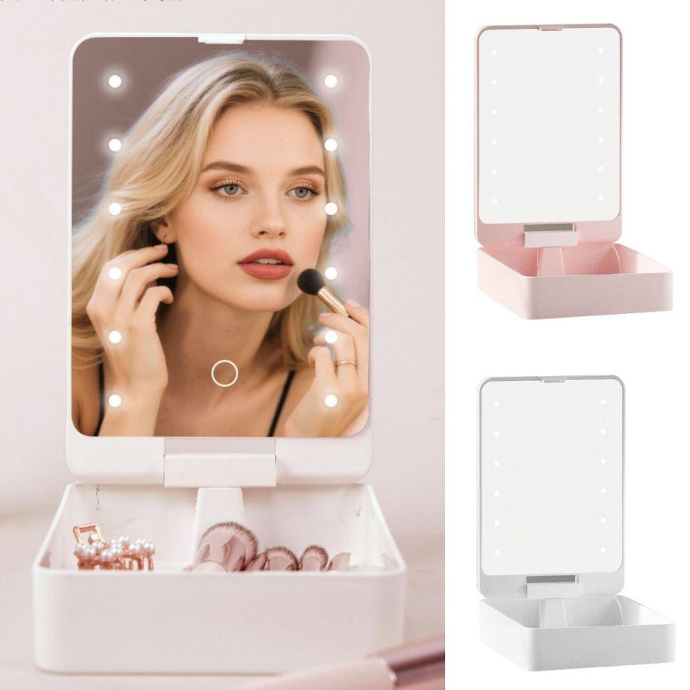 with Adjustable Brightness LED Light Travel LED Makeup Mirror Case