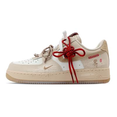 Nike Air Force 1 Лошадь Красная Нить Устойчивые к истиранию Нескользящие Низкие Скейтбордические кроссовки Женские Кремовый HV5990-172(Команда529-)