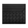Bottega Veneta Intrecciato Flap Card Case Black/Silver Men Wallets 817397-V4LQ1-8803
