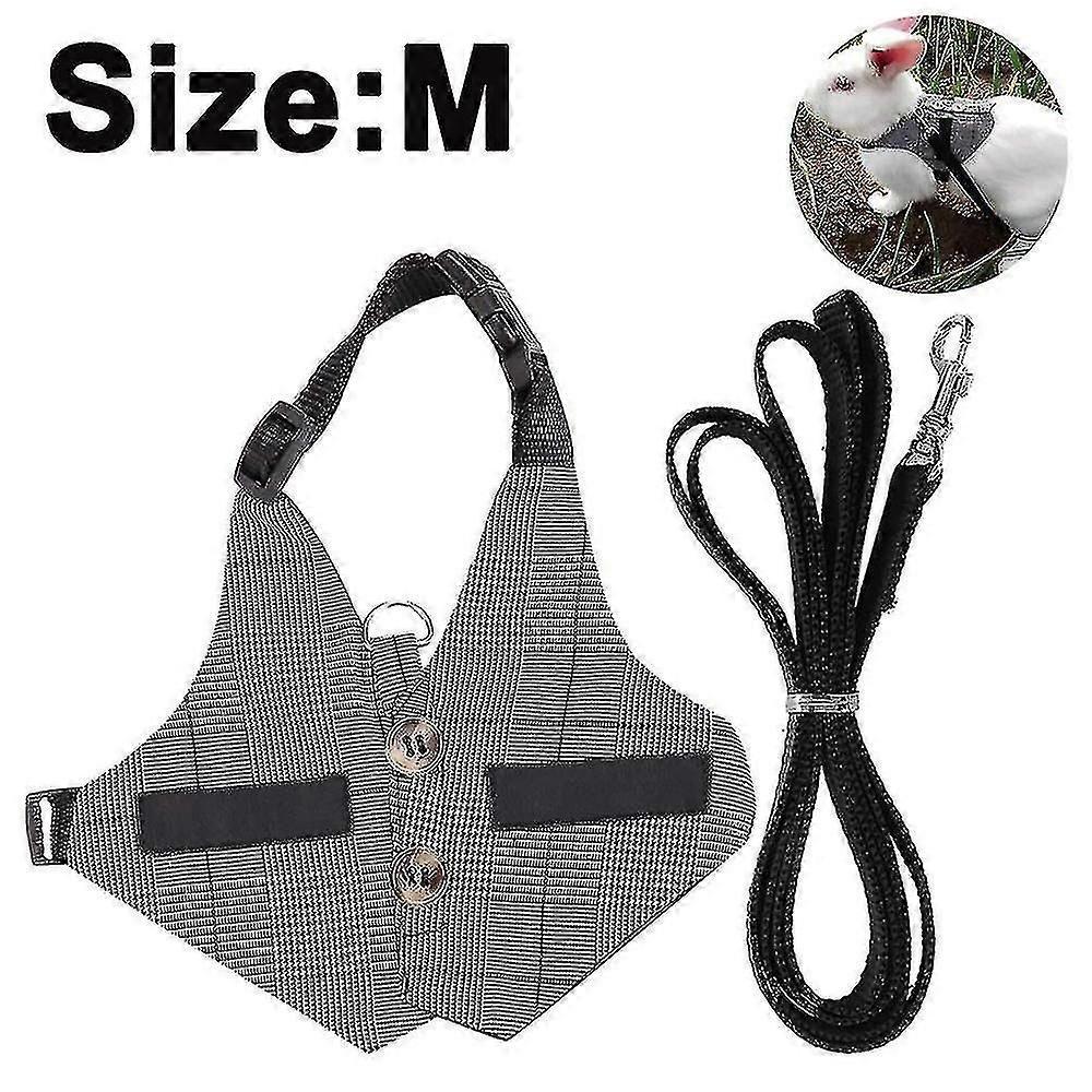 Rabbit Vest Harness And Leash Set Adjustable Compatiblemal Compatible Style Compatible Bunny Kitten Small Animal Walking_Gift Of G