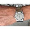Подержанные серебряные винтажные кварцевые часы Bulova
