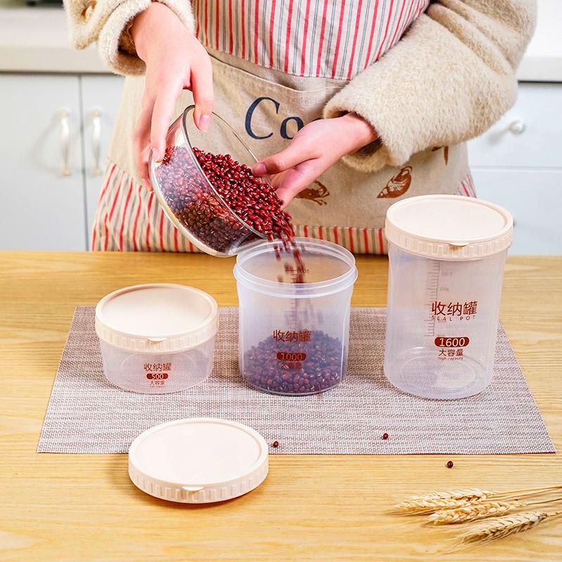 Пластиковые герметичные банки для пищевых продуктов с бесплатной ложкой, влагонепроницаемый резервуар для хранения зерна, герметичная бытовая трубка для хранения свежего сухого молока