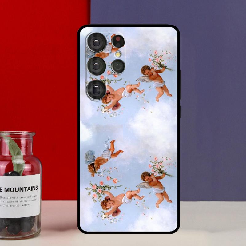 Чехол Funda с ангелами эпохи Возрождения в небе для Samsung Galaxy S25 Ultra S9 S10 S20 S21 S22 Plus S23 Ultra S24 FE