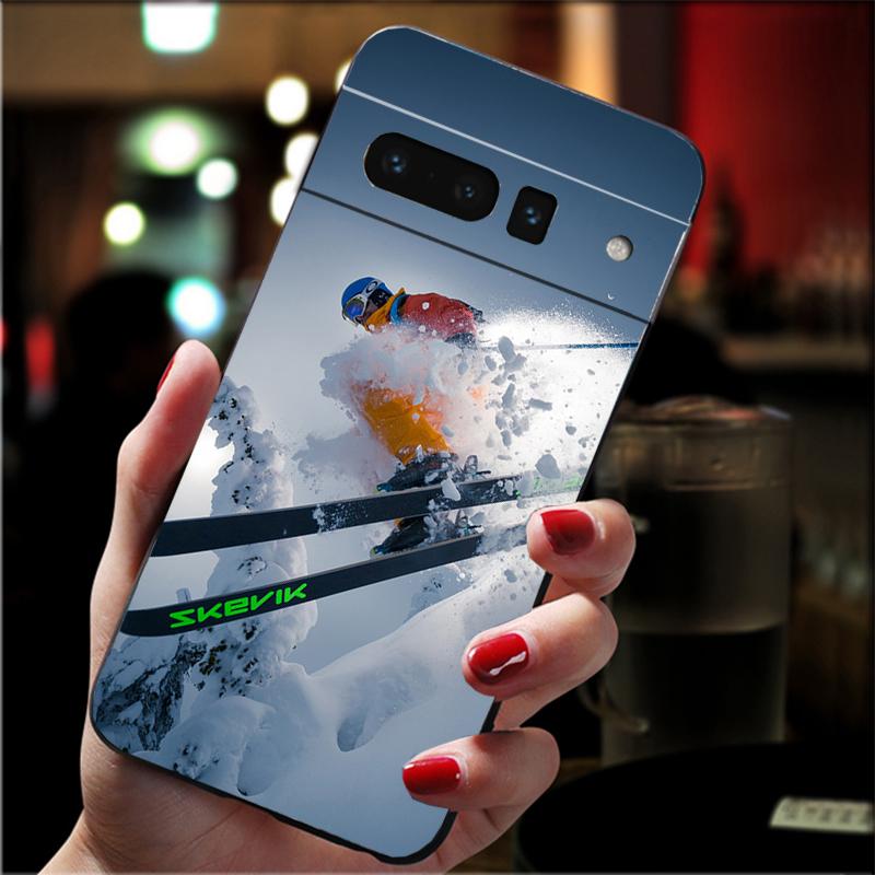 Чехол для телефона Google Pixel 10 9 Pro XL 9A 8 7 6 Pro Pixel 8A 7A 6A Pixel 8 7 6 5 Снег Умри Лыжи Сноуборд Спорт