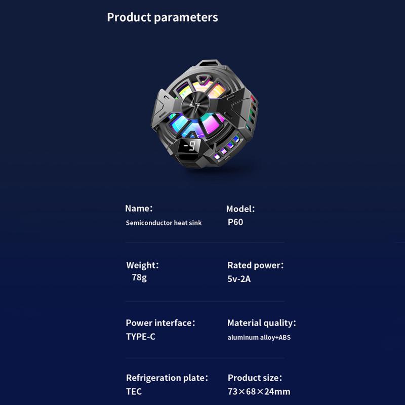 Магнитный охладитель для телефона Портативный RGB-телефон Полупроводниковый радиатор Быстрое охлаждение Охладитель для телефона Мобильный