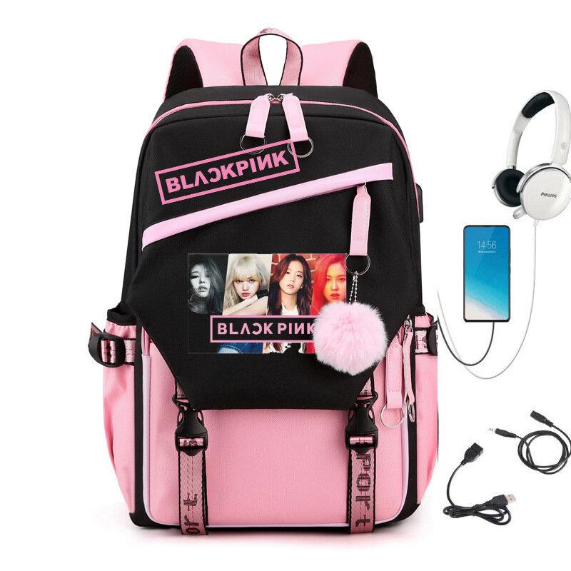 Japan cartoon comics Demon Slayer Large Capacity Backpack for Teenagers and Students USB Interface Laptop Bag 0007 KTB