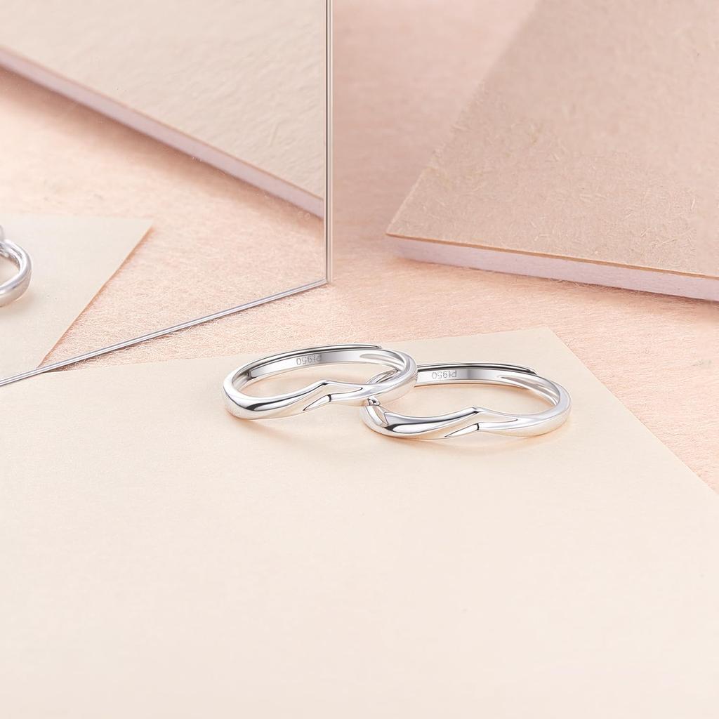 FANCIME Platinum Ring for One Size Fits Sizes Perfect for and Gift Wrapping Included Women, V-Shaped, Most, Pt950, 9-15, Adjustable, Simple,