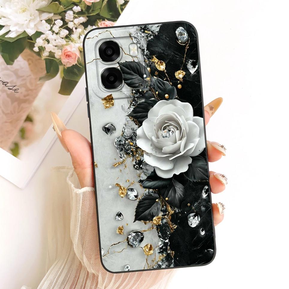 Liquid Silicone Back Cover For Oppo A6t Pro 4G 5G CPH2847 CPH2849 Phone Case Luxury Girly Flower Butterfly Bow Painting Casing