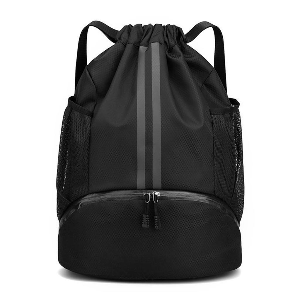 Sports Drawstring Backpack Bag with Shoes Compartment Wet Proof Pocket for Women Men Large Capacity String Swim Gym Sackpack Bag