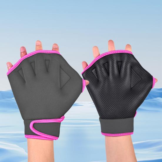 1 Pair Swimming Gloves Adjustable Men Women Aquatic Swim Training Glove Webbed Fitness Water Resistance Training Hand Fins Paddles Swimming Gear