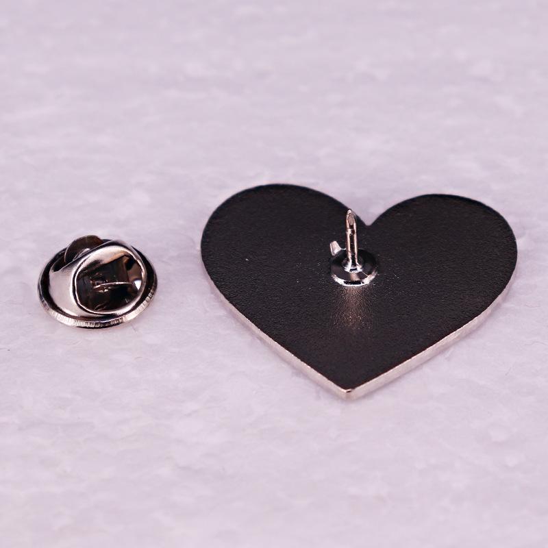 Heart Shaped Metal Enamel Pin Badge with Text All You Need Is Love Music Style Brooch Lapel Pin Accessory for Clothing Bags Hats