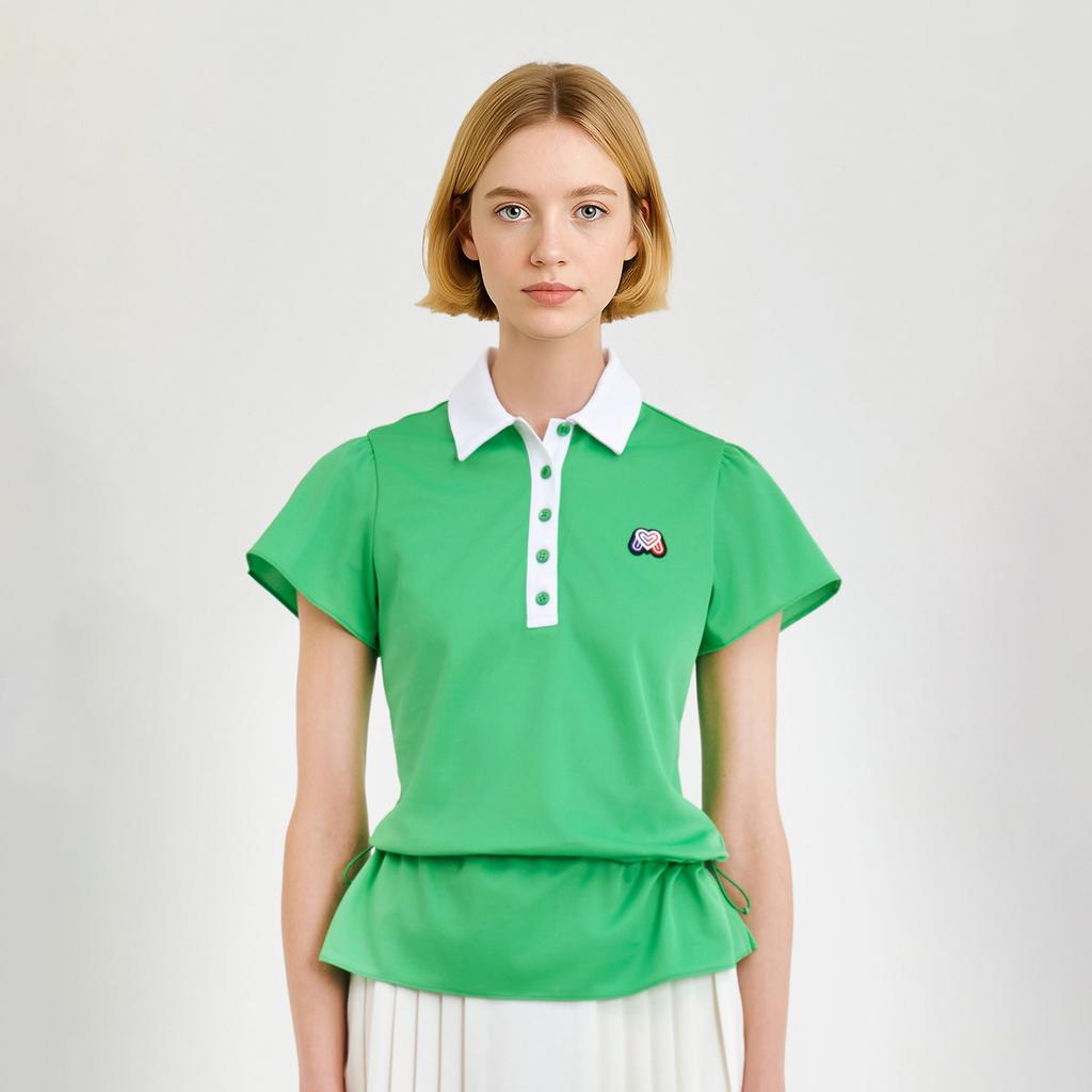 MARTINE GOLF Frill Polo Shirts_Green