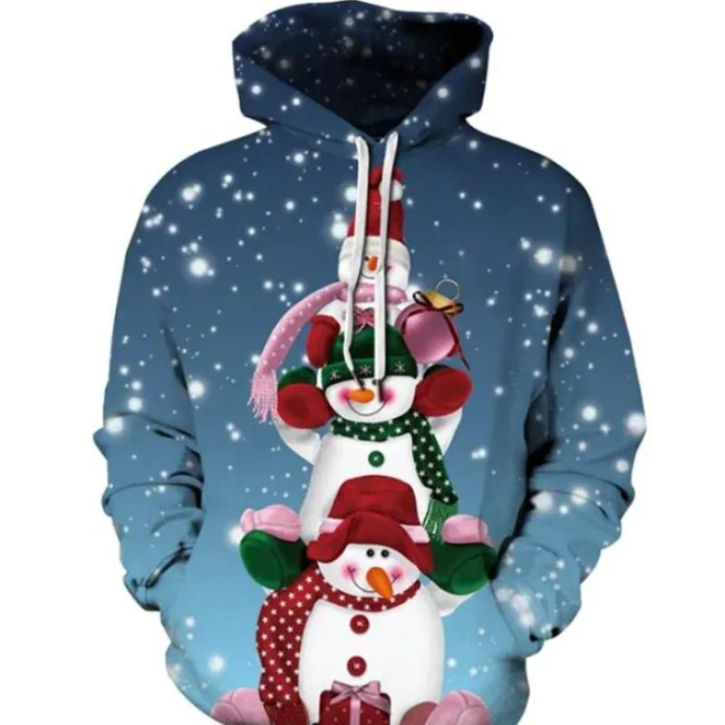 Толстовки мужские модные осенние и зимние рождественские свитера с 3D принтом оверсайз с капюшоном унисекс для мужчин и женщин забавный пуловер в стиле Харадзюку