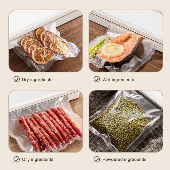 Пищевой вакуумный упаковщик с вакуумными пакетами, цифровой дисплей, сила всасывания 60 кПа, простой в использовании, сухой и влажный, вакуумный упаковщик двойного назначения