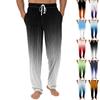 Men's Plain Knit Solid Pocket Casual Pants Home Pajama Pants