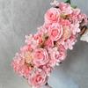 Artificial Rose Beautiful Realistic with Green Leaves Artificial Rose Wedding Iron Arch Artificial Rose Row Decor Fake Flower