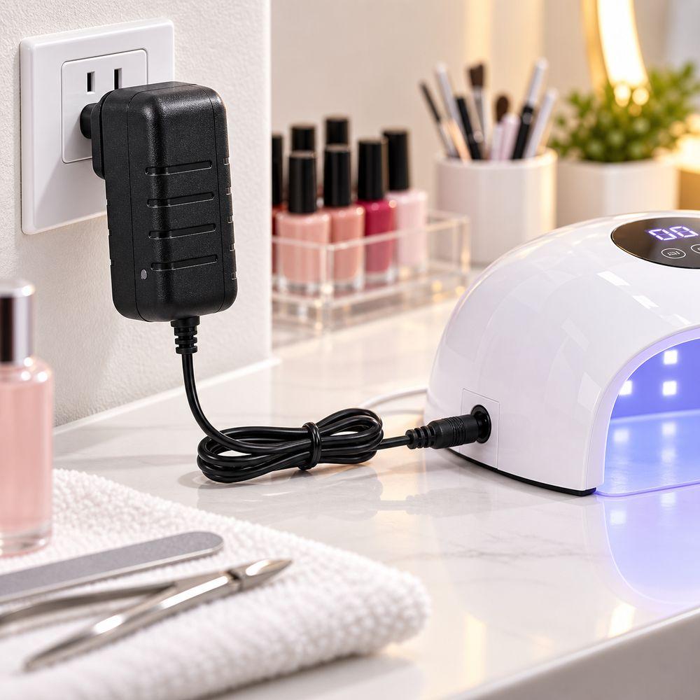 24V 2A Nail Lamp Power Adapter Black AC DC Adapter New UV LED Lamp Adapter UV LED Nail Dryer