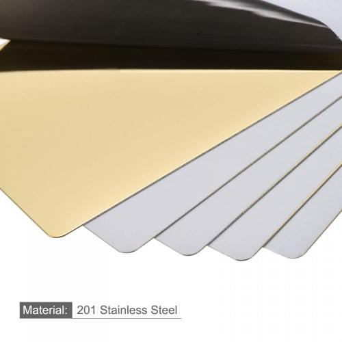 uxcell Blank Metal Cards, Polished 201 Stainless Steel Sheets, 66mm X 45mm X 0.4mm, Gold Tone, 15-Pack