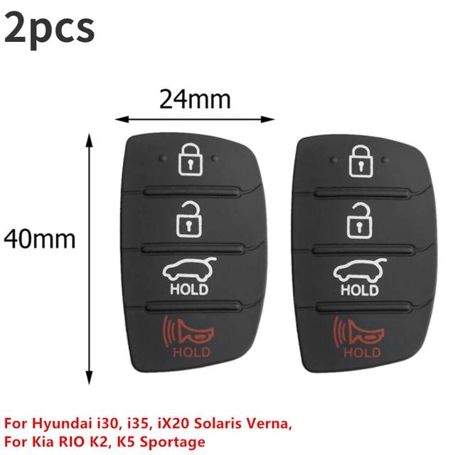 Car Replacement 3 Button Remote Key Fob Case Rubber Pad for Hyundai I10 I20 I30 IX35 for Kia K2 K5 Rio Sportage Flip Key Parts