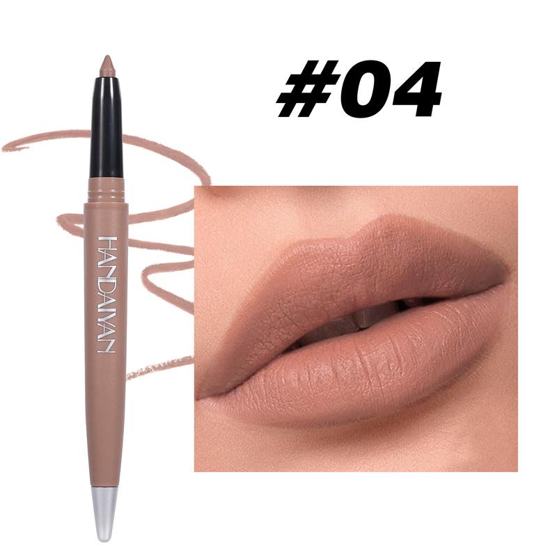 6-цветный матовый карандаш для губ Single Nude Lipstick Pen, стойкая водостойкая и не легко обесцвечивающаяся губная помада Hook Lip Pencil