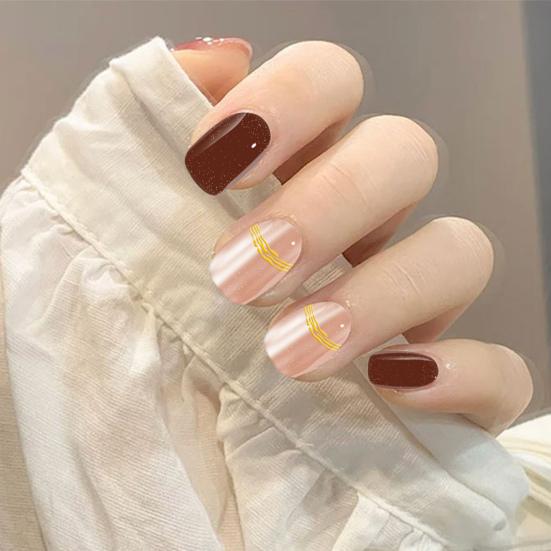 20 шт. полузатвердевших гелевых наклеек для ногтей, долговечные, простые в нанесении