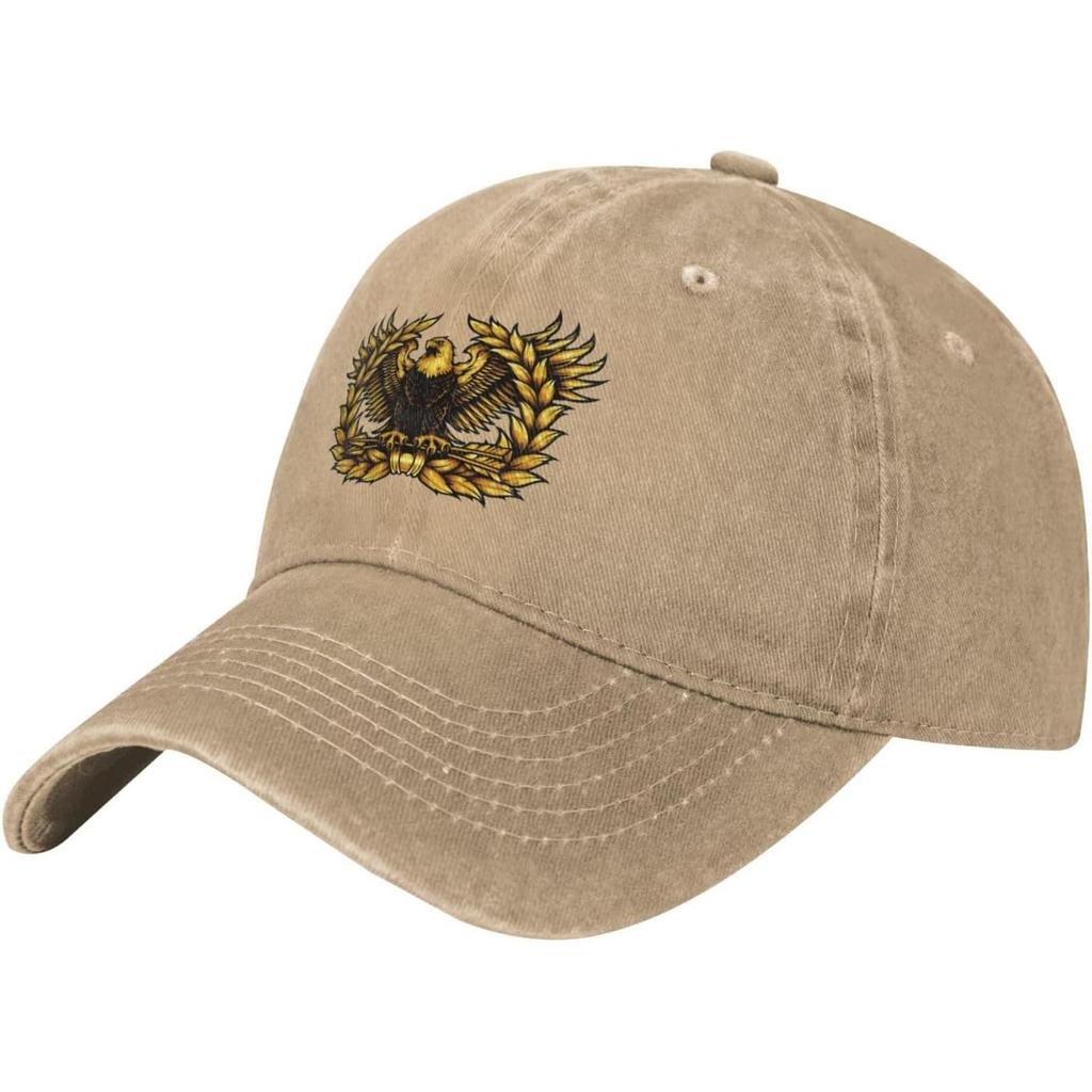Rising Eagle Wreath Baseball Cap Distressed Denim Sun Hat Adjustable Low Profile for Unisex Women