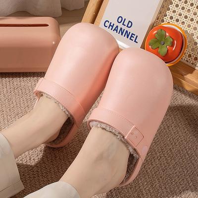 Водонепроницаемая верхняя одежда хлопок драп женская 2026 зима новая пара простые сумка голова комнатные нескользящие теплые тапочки