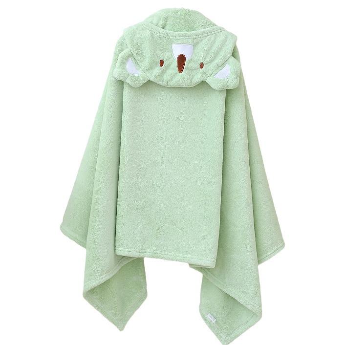 Children's Coral Fleece Hooded Bathrobe - Summer Baby Towel and Cloak for Swimming