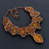 Baltic Amber Necklace Gemstone Jewelry, Copper Electroformed Adjustable Chain Necklace, Gift For Women Handmade Necklace