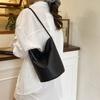 Trendy Soft Portable Bucket Bag Simple Daily Large-capacity Bag Texture Shoulder Bag Women