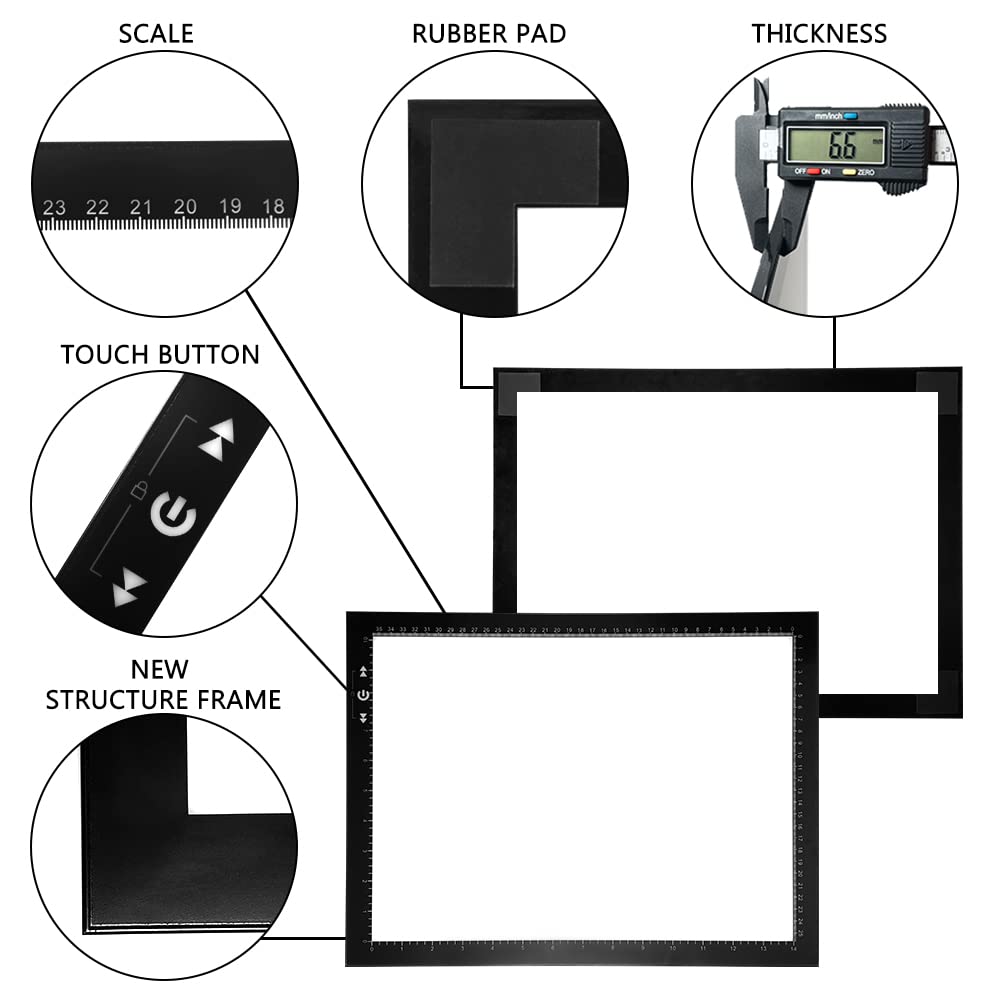 Трассировочный стенд HSK B4 тонкий и легкий 6-мм диммер 8 Вт супер яркий LED6000lux с режимом блокировки сенсорной кнопки