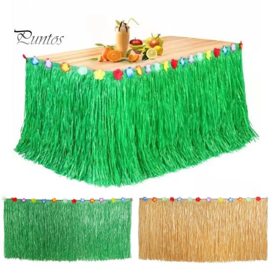 Юбка для стола, украшения для вечеринки в стиле Луау, принадлежности для тропической гавайской вечеринки, сувениры на цветочную летнюю пляжную тематику