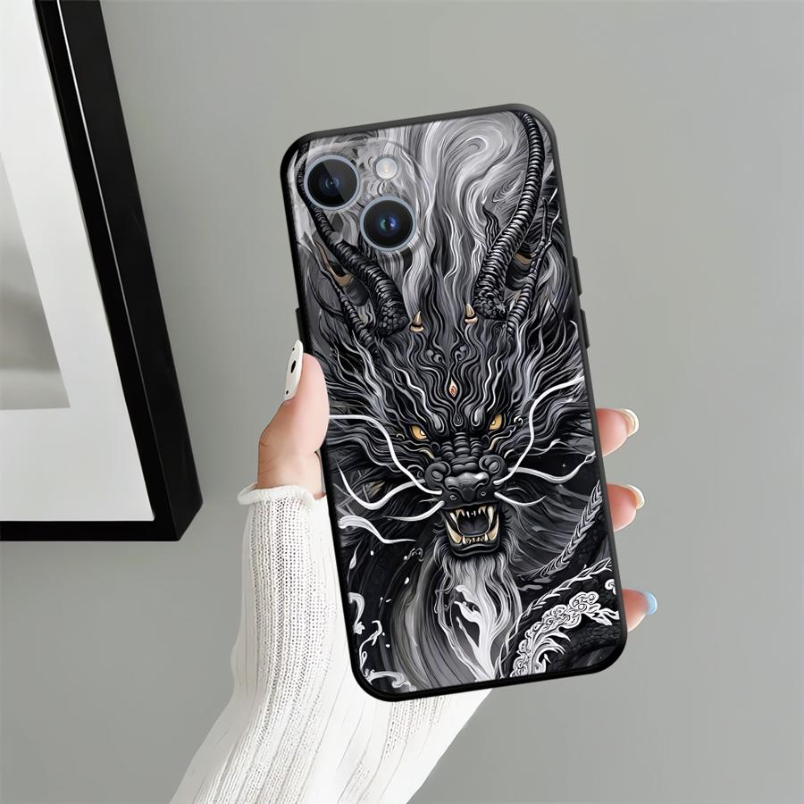 Чехол для телефона Funda для Apple iPhone 17 Pro Max 12 11 16 13 15 Pro 7 8 XR XS MAX Air 14 Крутой Дракон