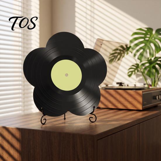 Creative Record Ornament Flower Vinyl Ornament, DIY Custom Board, with Shape Craft Display Stand Design, Personalized Birthday Anniversary Message