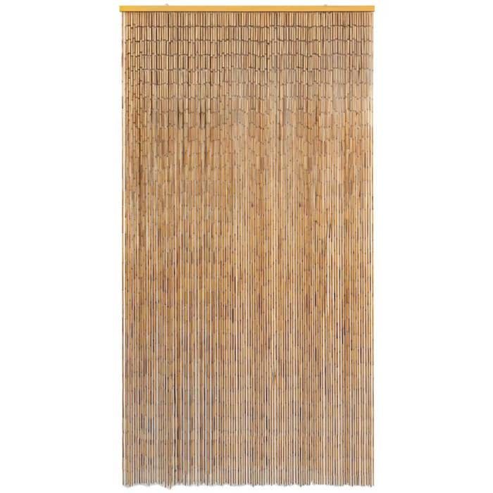 VidaXL Insect Door Curtain 120x220 Cm, Brown, Bamboo, Slat Fly Screen, Wooden Top Bar 43724