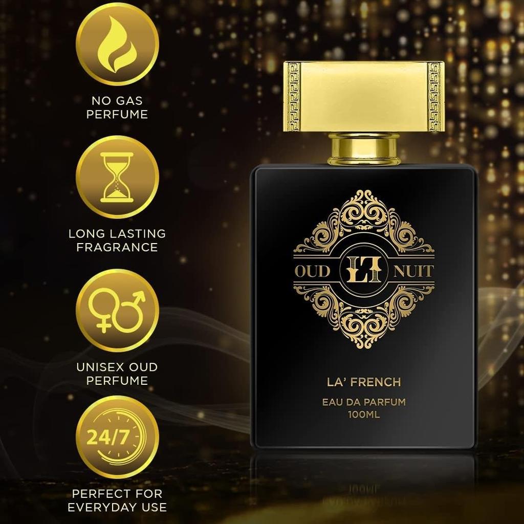 La French Oud Nuit Духи для мужчин 100 мл Eau De Parfum | Долговечность | Премиальный удовый аромат | Специально созданный роскошный удовый парфюм