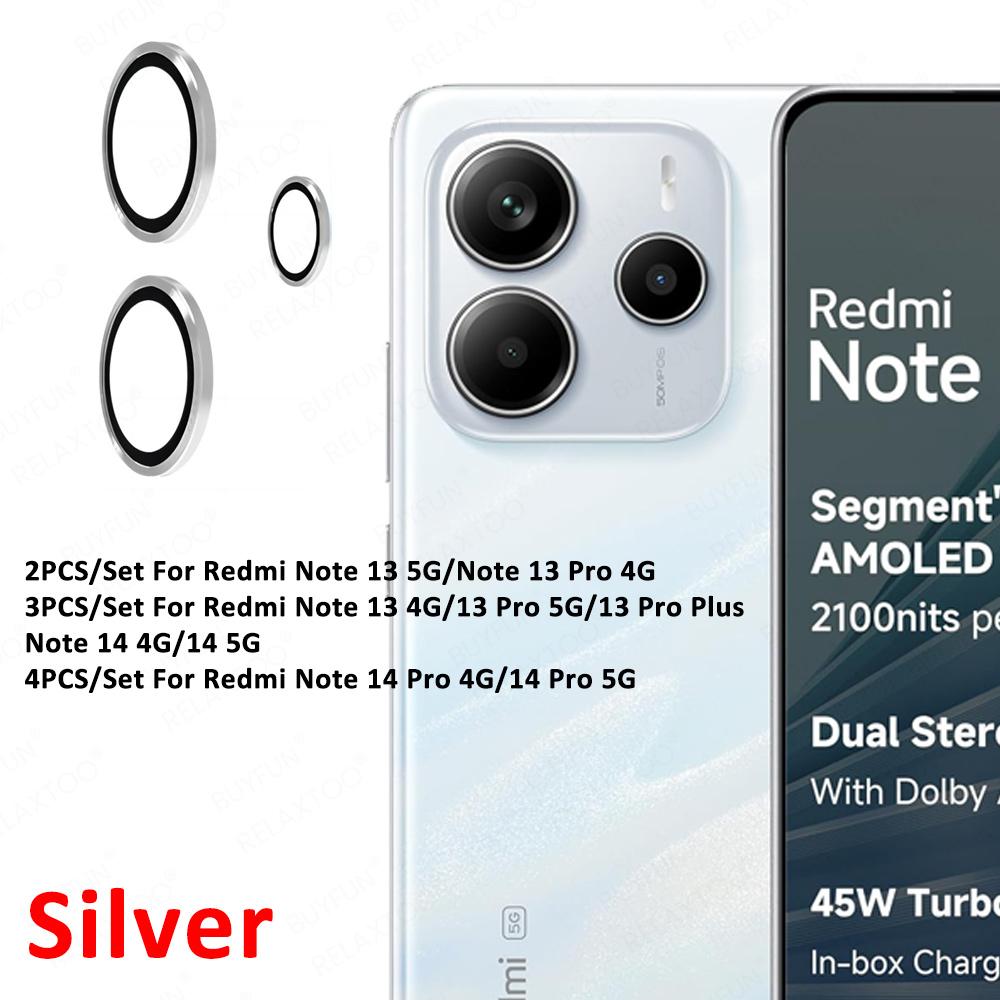 Redmy Note 14 5G Lens Ring Back Camera Protector Cap For Xiaomi Redmi Note14 Pro 13 Pro+ 14Pro 13Pro Note13 4G Back Lens Glass 4