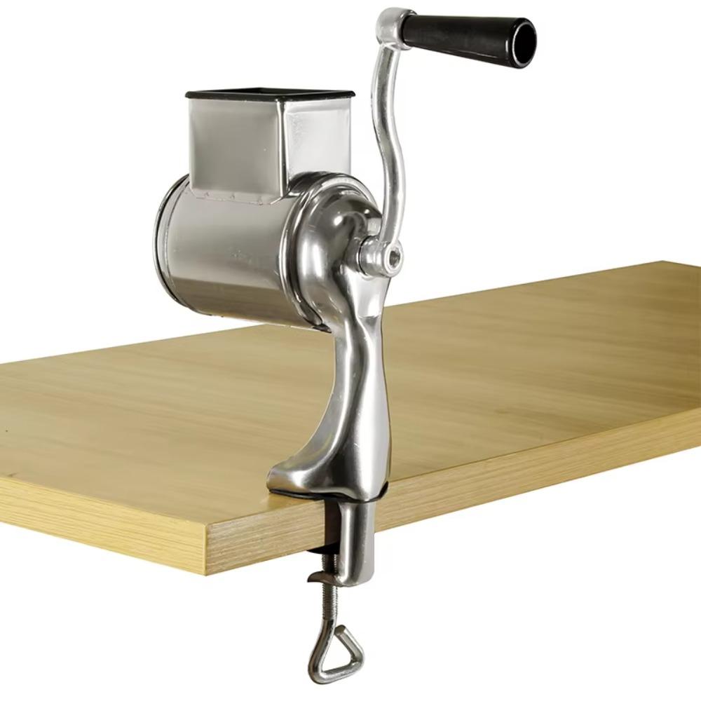 Stainless Steel Cheese Grater with 5 Blades Cheese Shredder Rotary Hand Crank Nut Grinder  Cooking