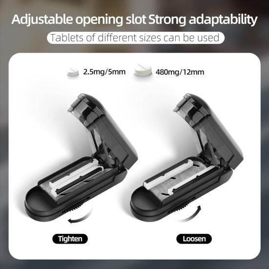 Таблеткорезка Разделитель для лекарств с острым лезвием Регулируемая конструкция Компактный портативный